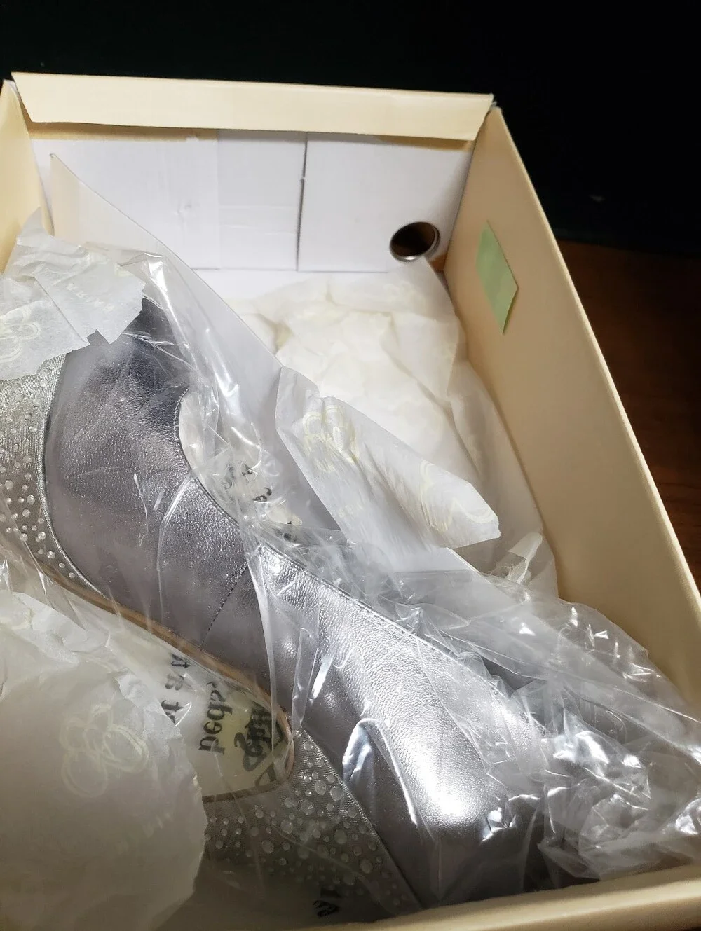 Silver Crystal Platform Stiletto Heel Pump